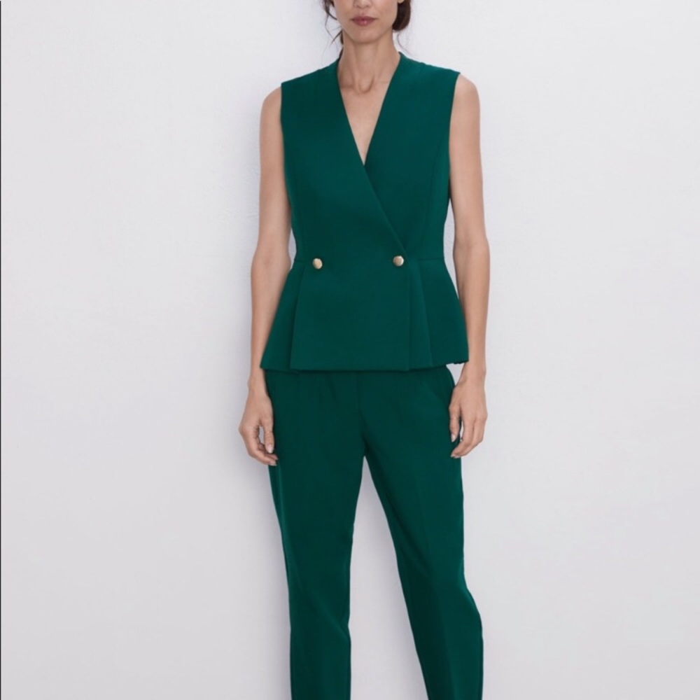 Zara Emerald Green High Waist Pants NWT - New Never Worn